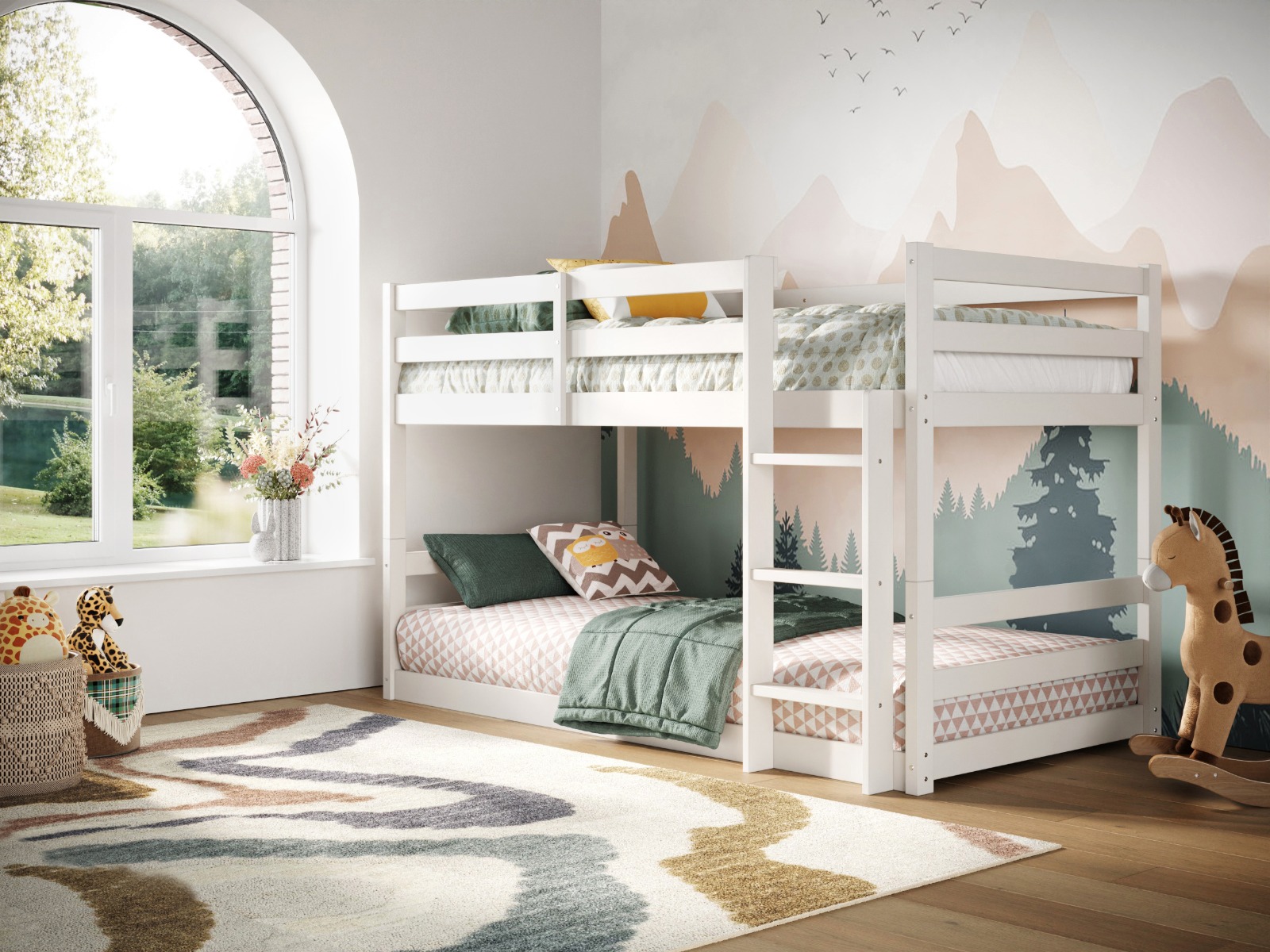 Flair Shasha Low Wooden Bunk Bed White