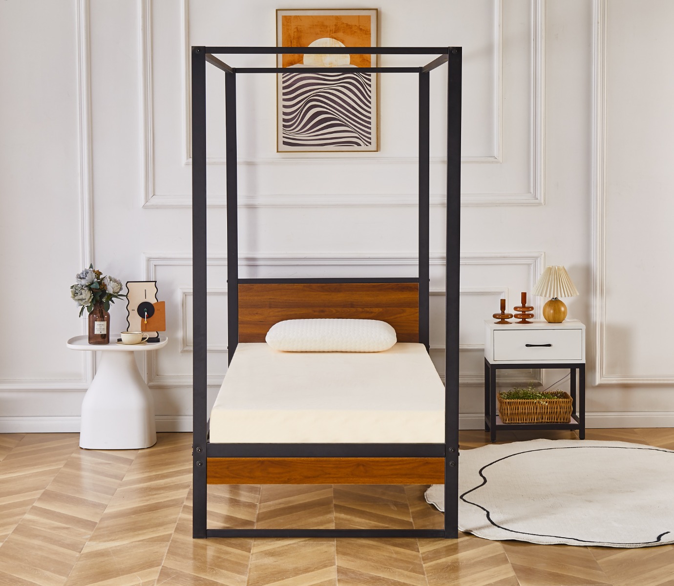 Flair Rockford Wooden Metal 4 Poster Bed Frame Single
