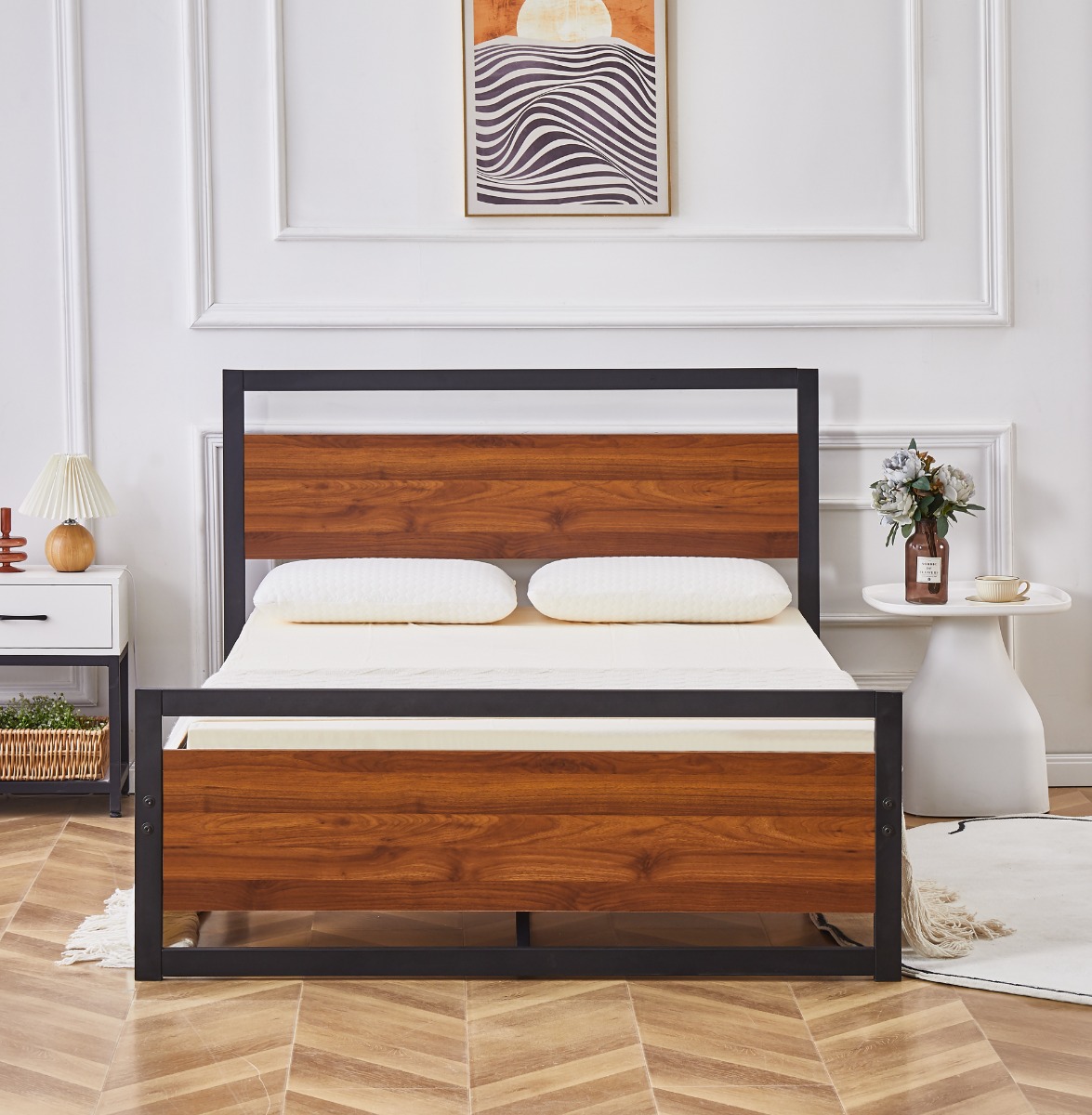 Flair Felix Wooden Metal Bed Frame Small Double