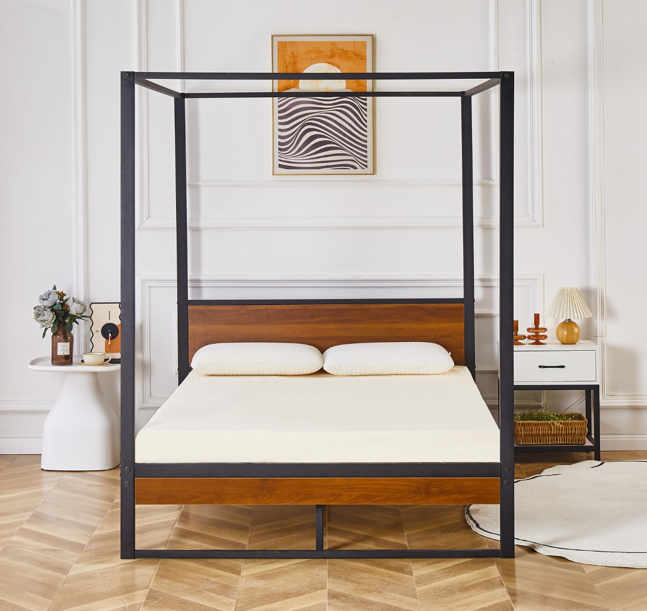 Flair Rockford Wooden Metal 4 Poster Bed Frame Small Double