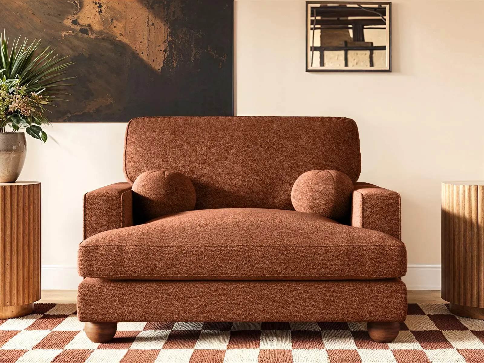 SOLACE+CO Addison Loveseat with Caster Legs
