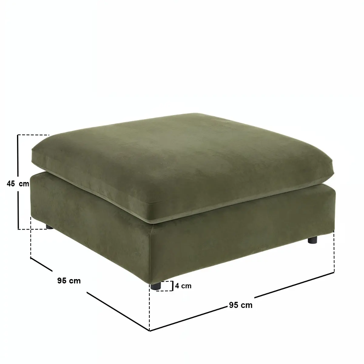 Dimensions diagram for SOLACE+CO Asher Footstool