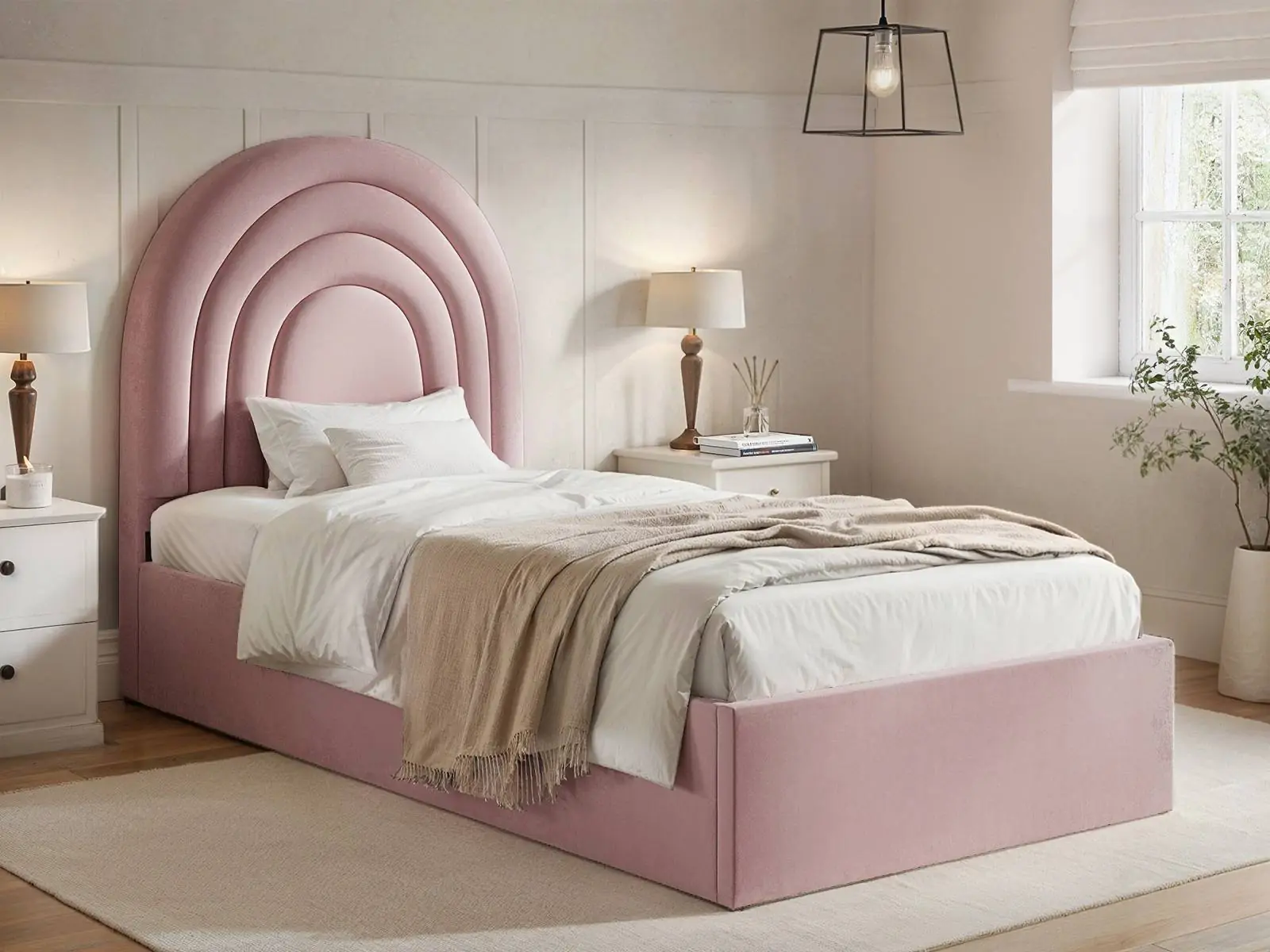 Flair Ava Single Fabric Ottoman Bed
