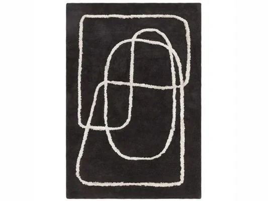Asiatic London Matrix Infinity Rug Charcoal Wool & Viscose