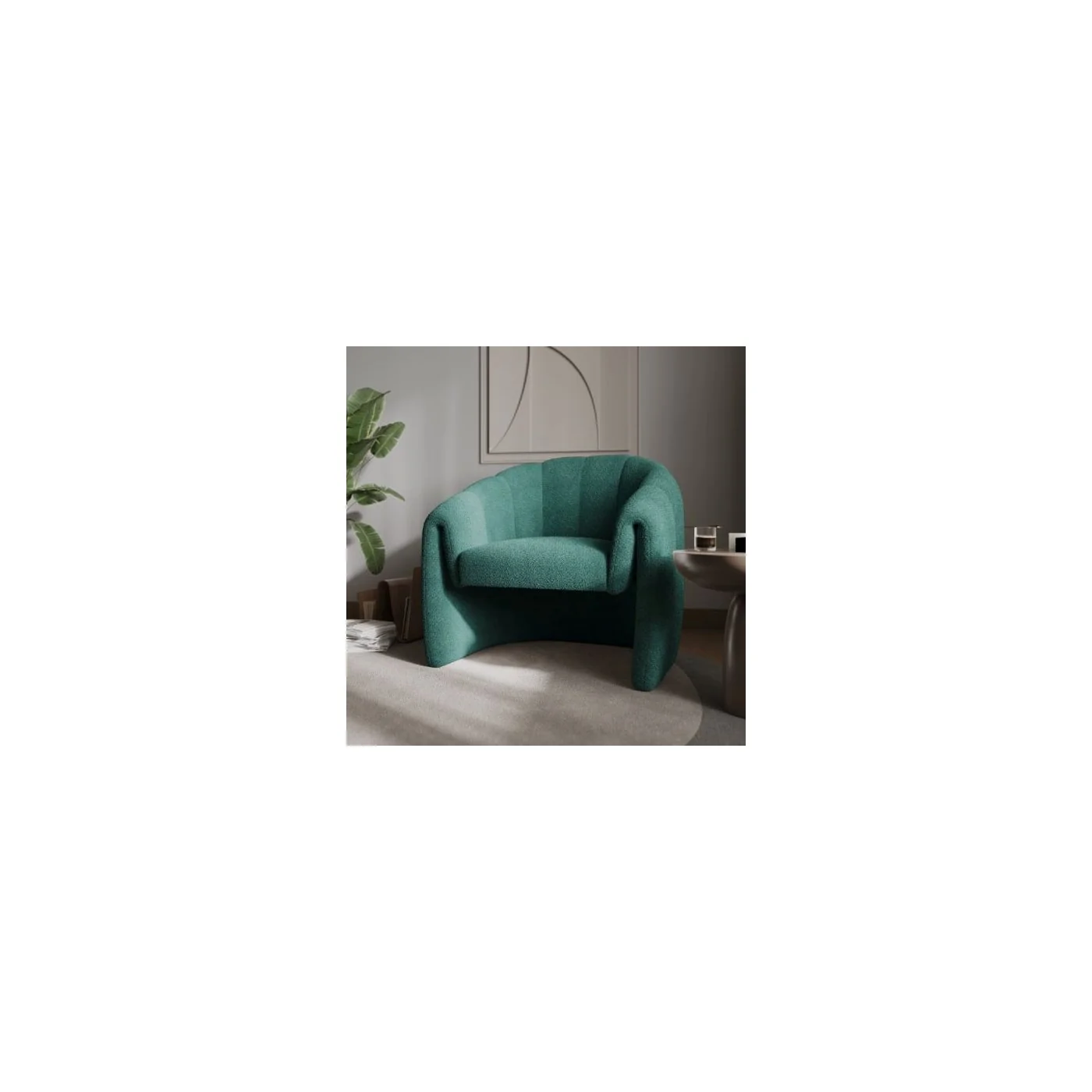 Flair Nolia Boucle Accent Chair Green