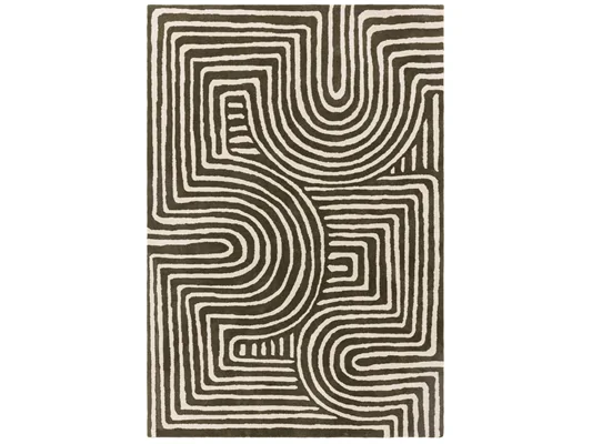 Asiatic London Reef Curve RF30 Rug Forest Green Wool