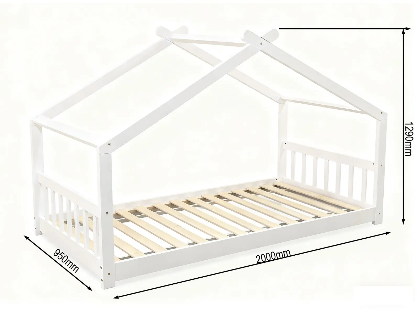 Dimensions diagram for Kidsaw Jinsen Single Cottage Bed