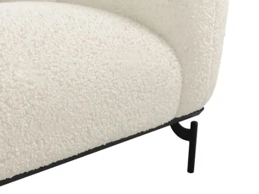 Dimensions diagram for LPD Larsa 2 Seater Sofa with Curved Arms Cream Sherpa Fabric