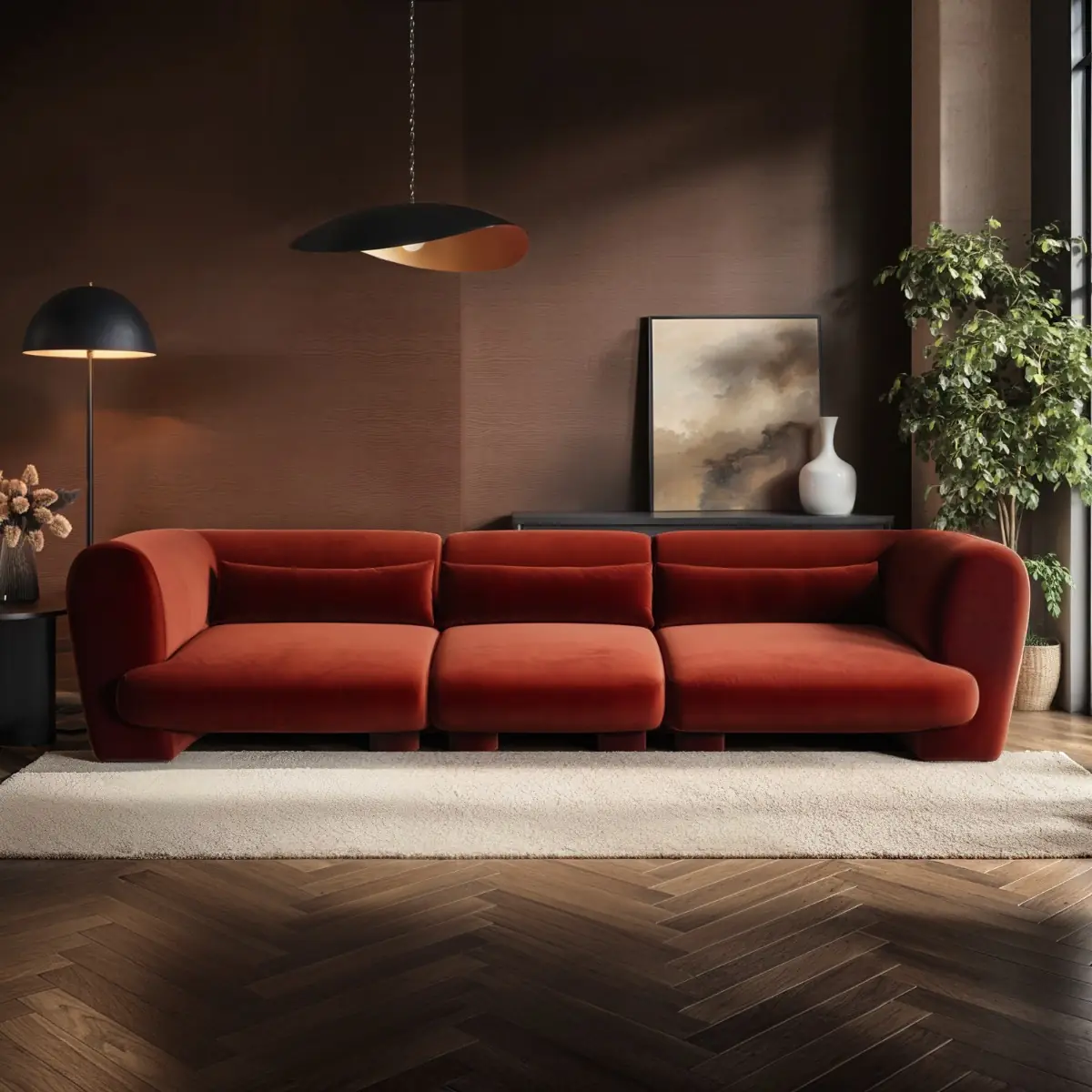 SOLACE+CO Maddox 4 Seater Velvet Sofa