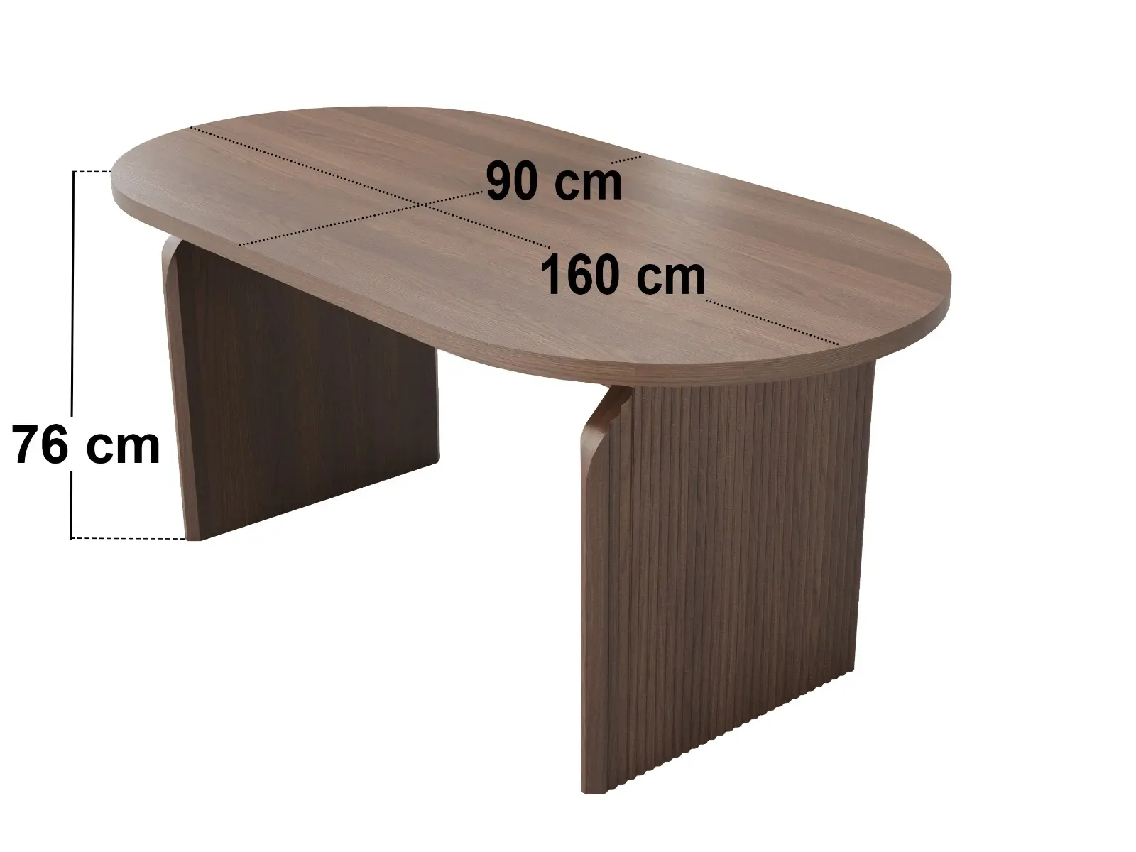 Dimensions diagram for SOLACE+CO Varm & Estella Dining Table with Velvet Chairs-Table + 6 Chairs-Brown