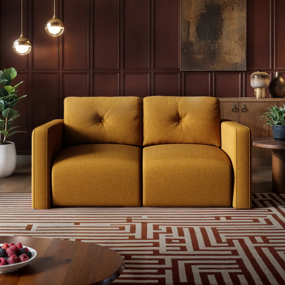 SOLACE+CO Wilfie 2 Seater Chenille Sofa 