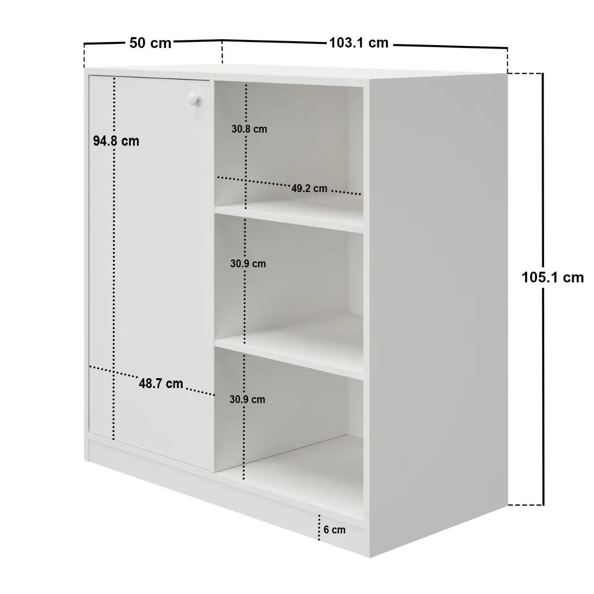 Dimensions diagram for Flair Wizard Storage Unit