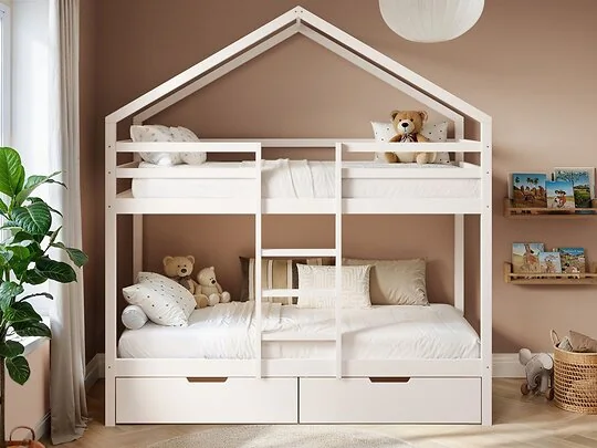 Flair Nest house bunk bed with peaked roof