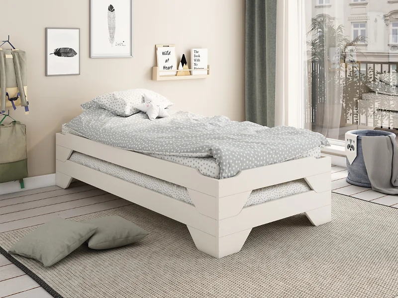 Kids Avenue Wooden Stackable Single Bed Frame White