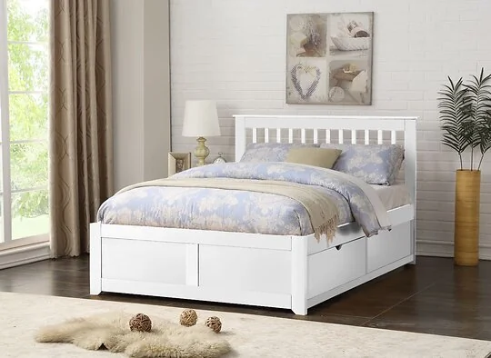 Flintshire Furniture Pentre Hardwood Bed with Fixed Drawer