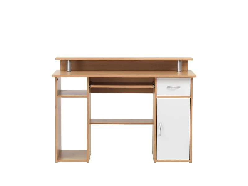 Dorel Albany Beech Desk with 1 Drawer and 1 Door in White Naturel
