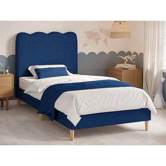Flair Ellis Single Bed with Cloud Headboard - Navy