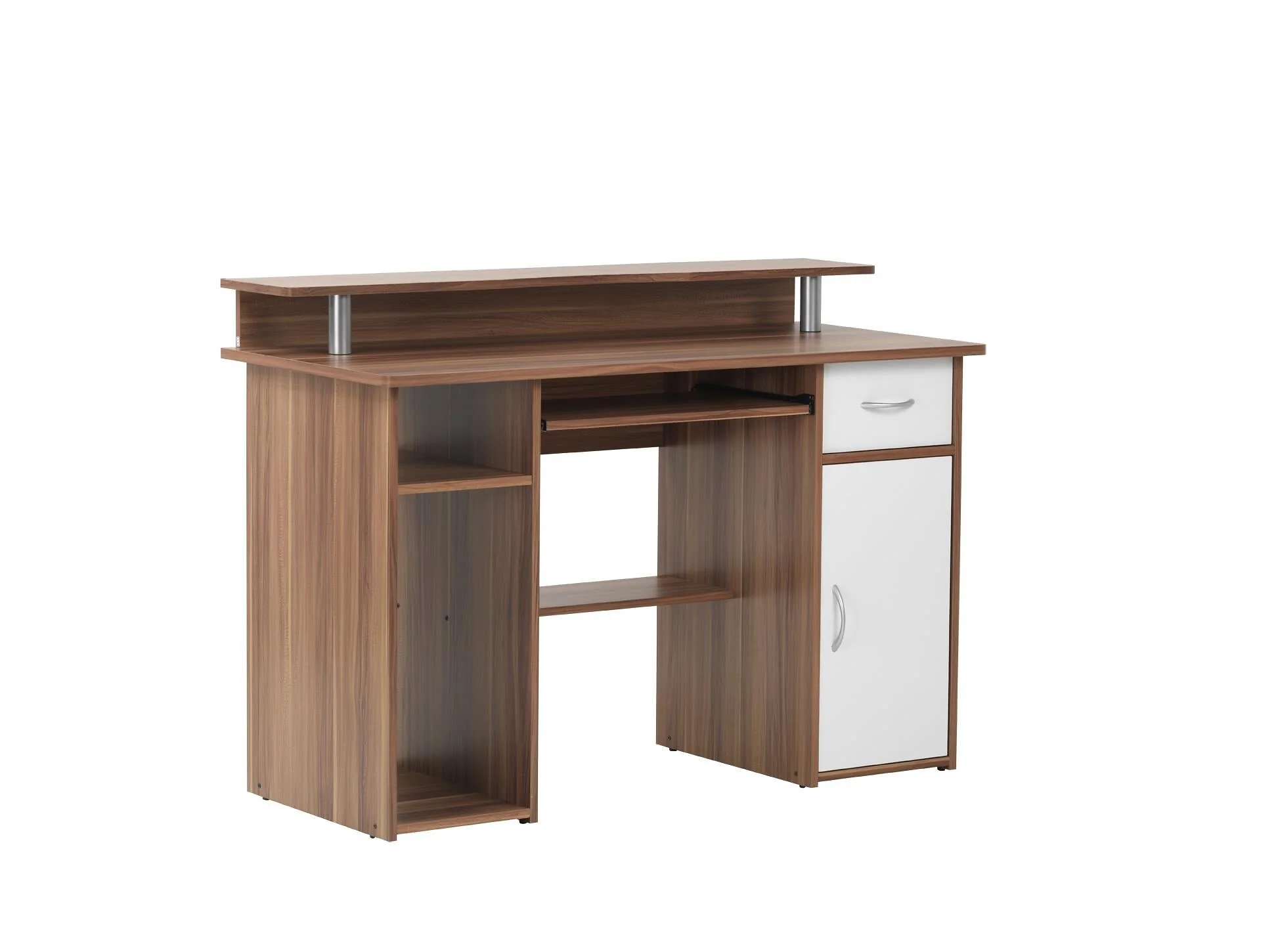 Dorel Albany Beech Desk with 1 Drawer and 1 Door in White Naturel