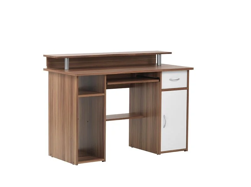 Dorel Albany Beech Desk with 1 Drawer and 1 Door in White Naturel