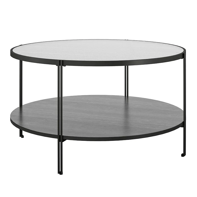 Dorel Wainwright Round Coffee Table Black Oak