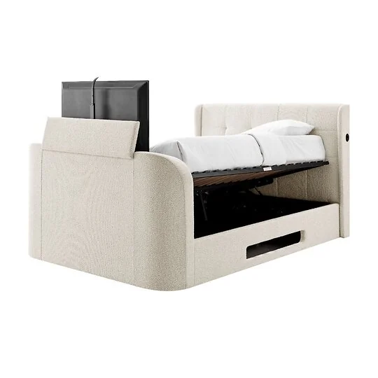 Koble Wafer Side-Lift Ottoman TV Bed Natural