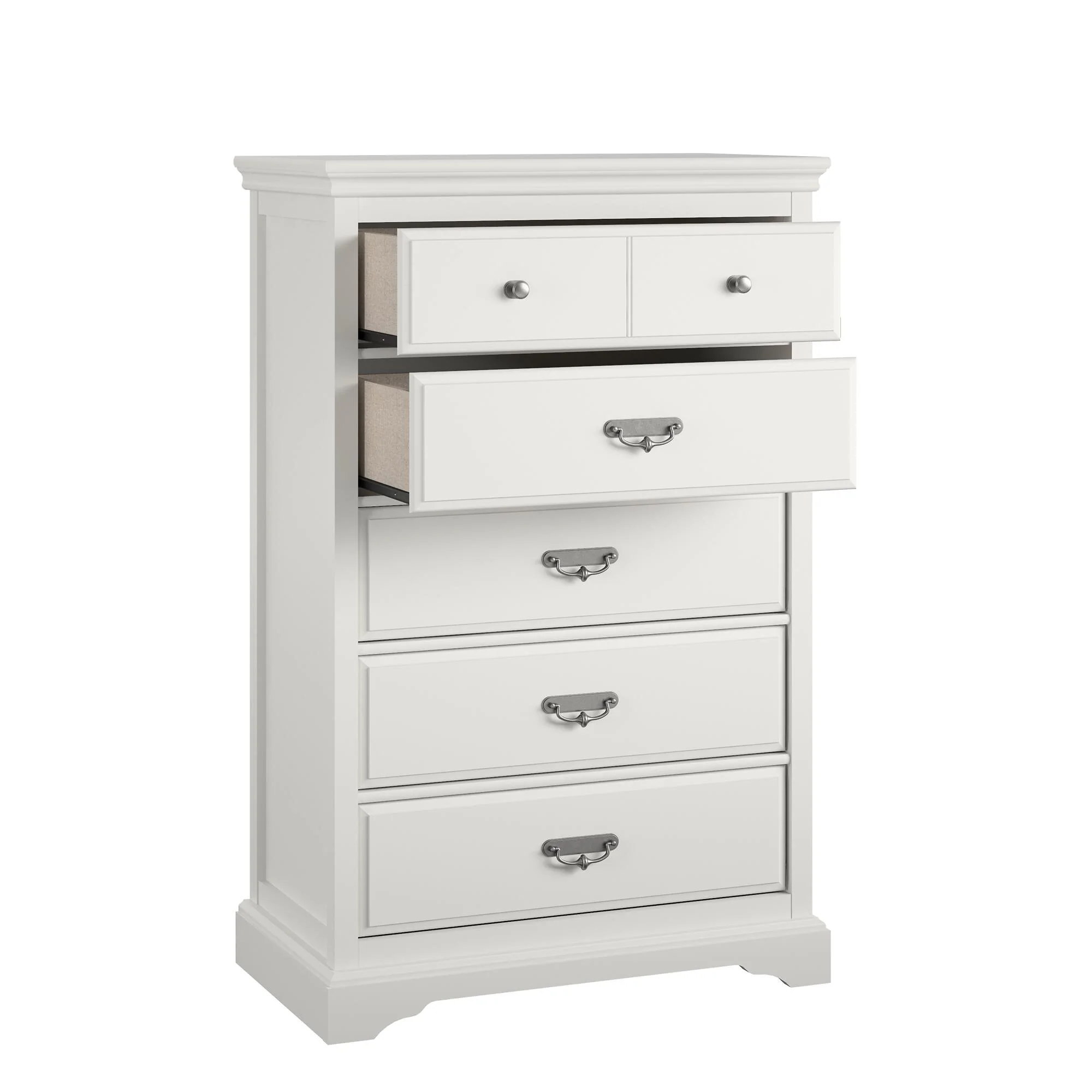 Dorel Ameriwood Bristol 5 Drawer Dresser White view 3