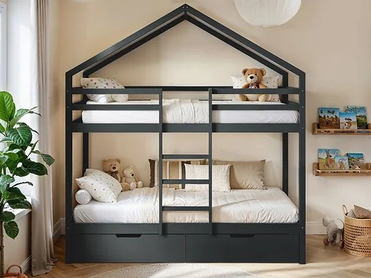 Flair Nest house bunk bed with peaked roof