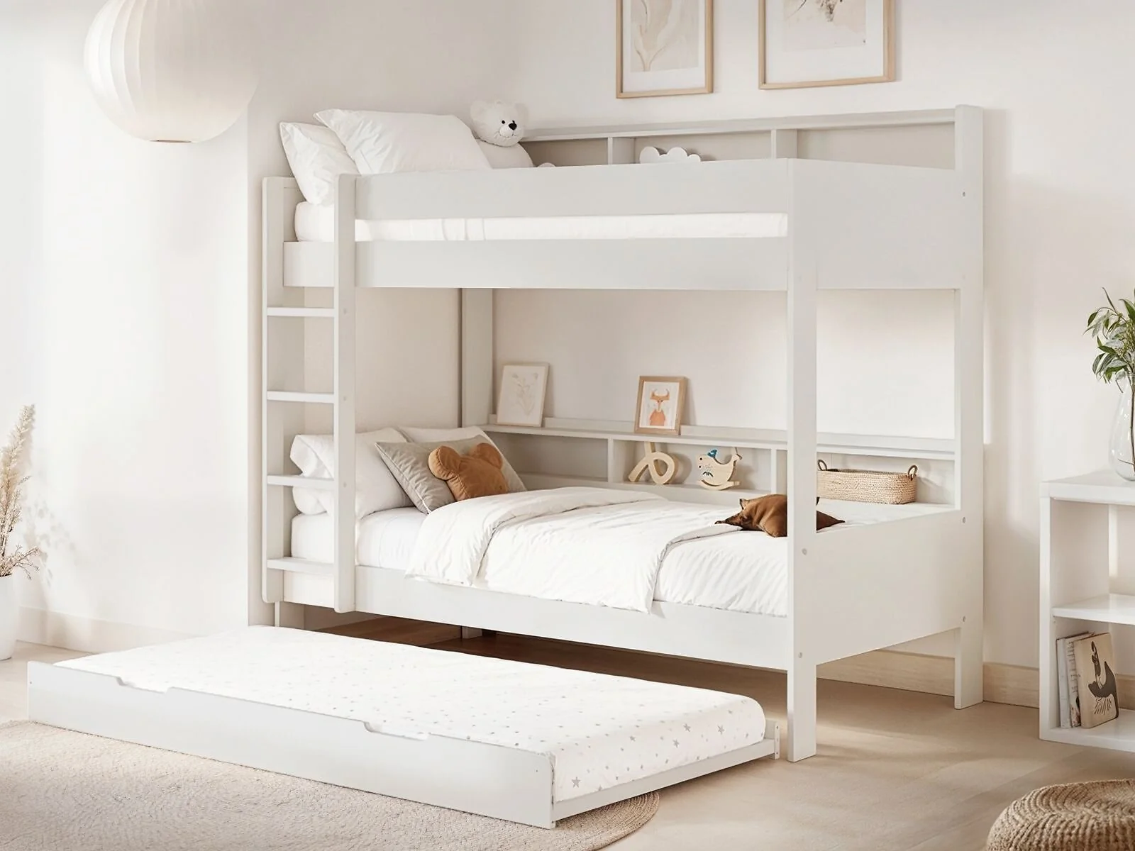 Noomi Bodie Bunk Bed with Shelves White Solid Wood (FSC-Certified) – view 4