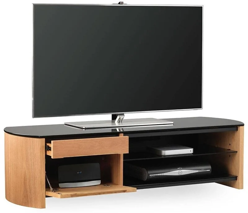Dorel Finewoods Cabinet with 1 Drawer 1 Flap in Oak view 4