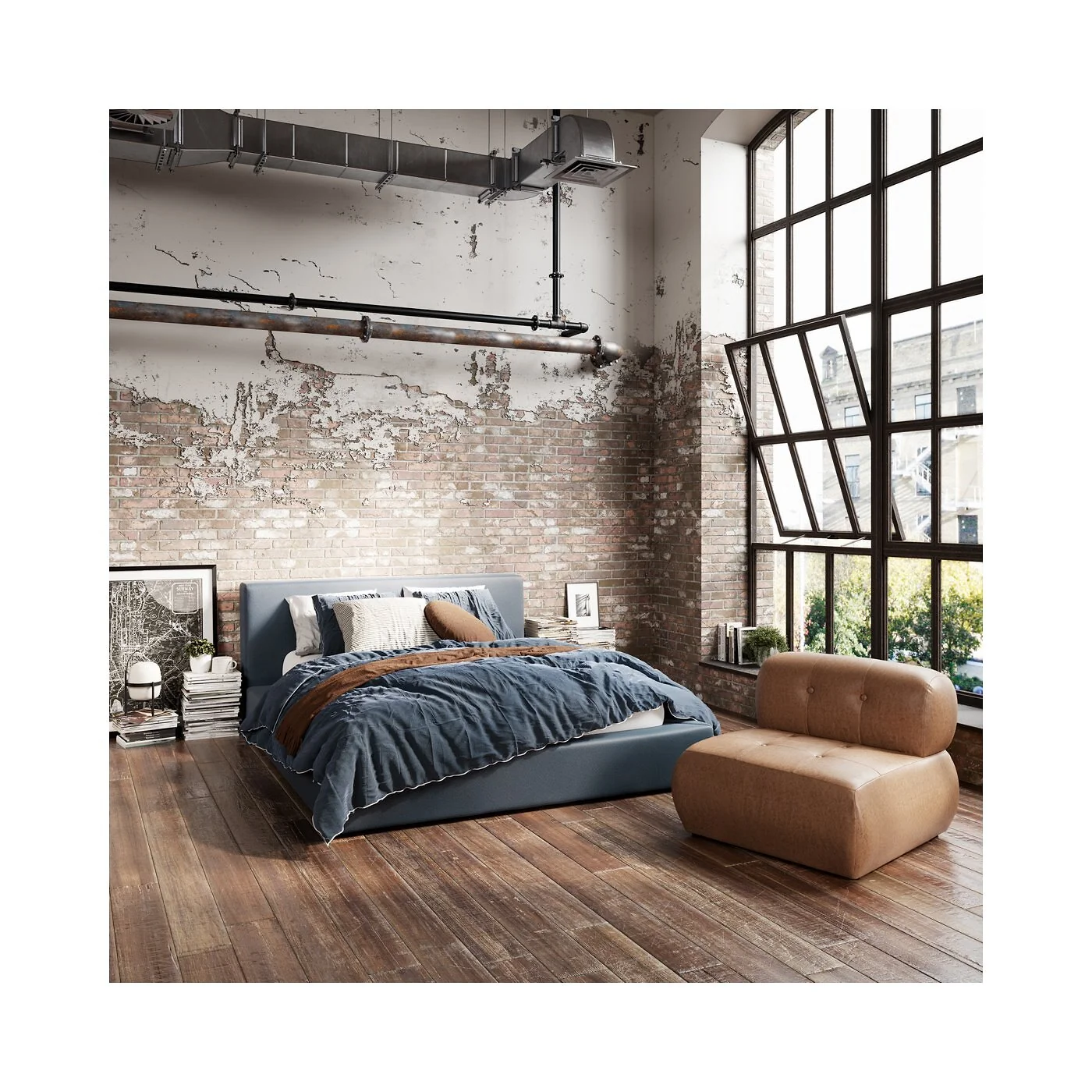 LPD Soho Ink Blue Bed