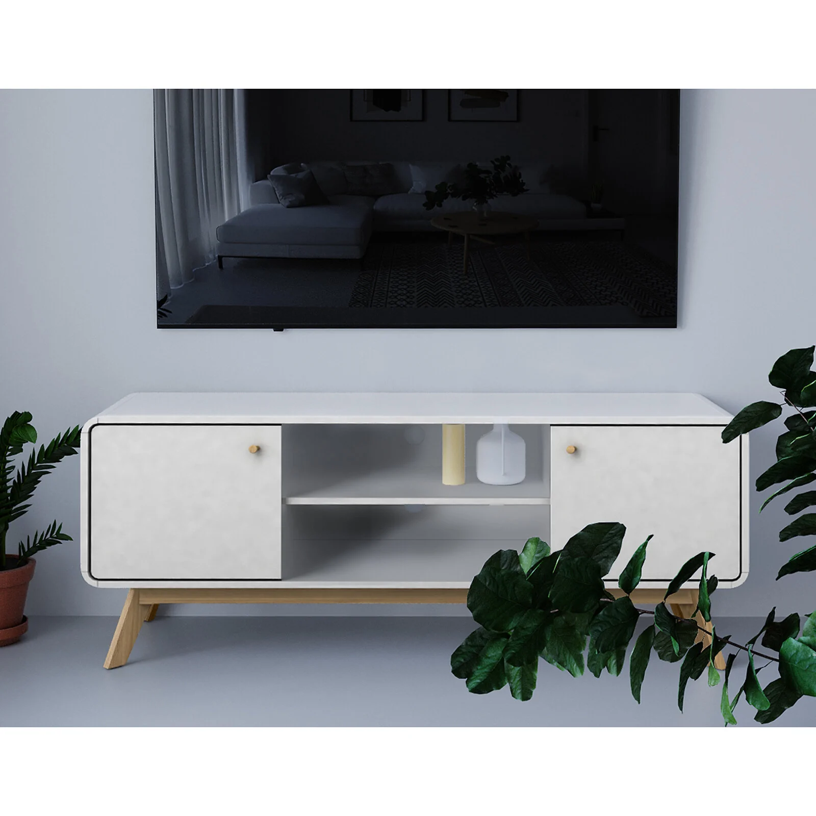 Dorel Loft24 Cassie TV Stand in White view 4