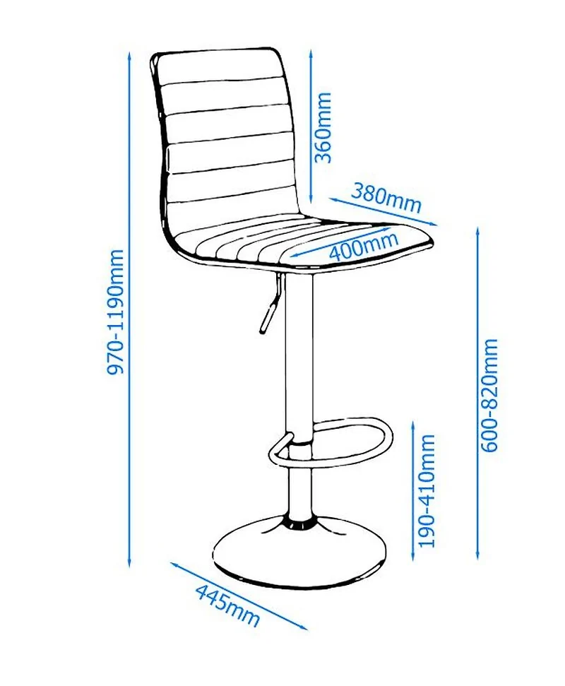 Dorel Colby Adjustable Barstool in Pu Black