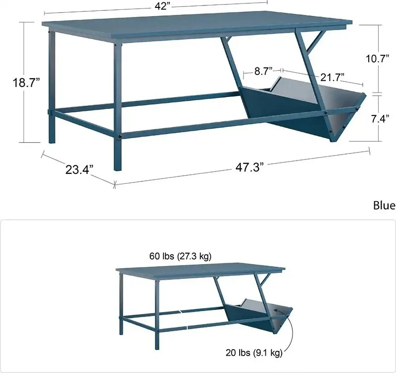 Novogratz Regal Coffee Table Blue view 6