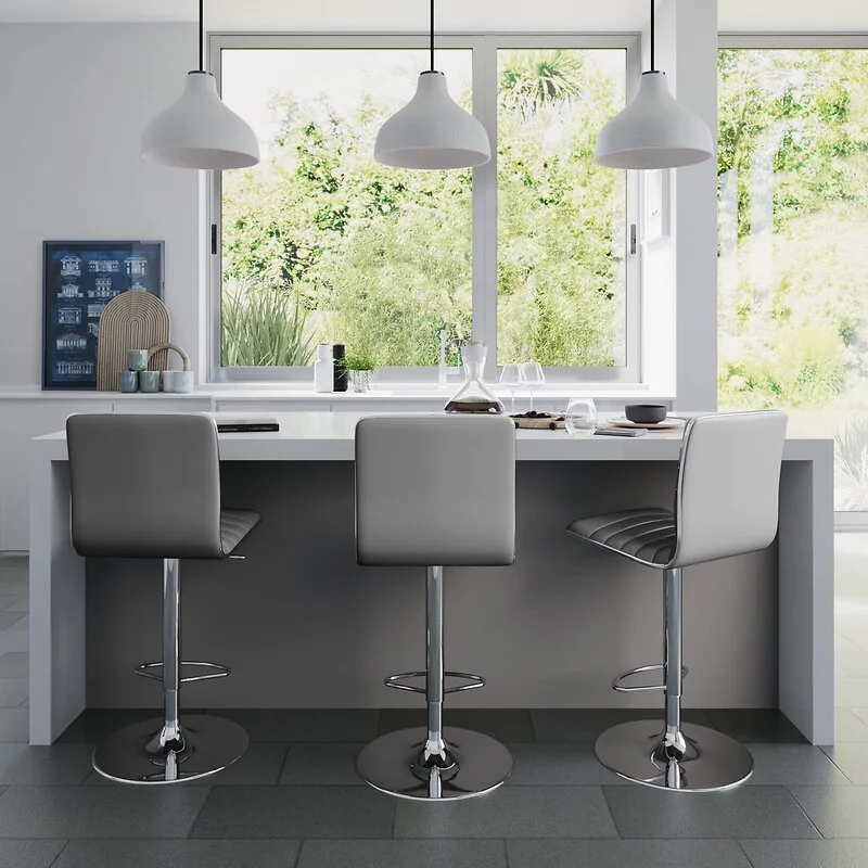 Dorel Colby Adjustable Barstool in Pu Black