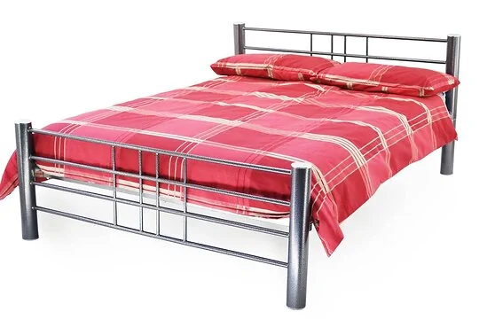Modern steel bed frame for bedroom with storage space underneath