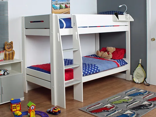 Kids Avenue Urban Grey Single Wooden Bunk Bed with Stairs