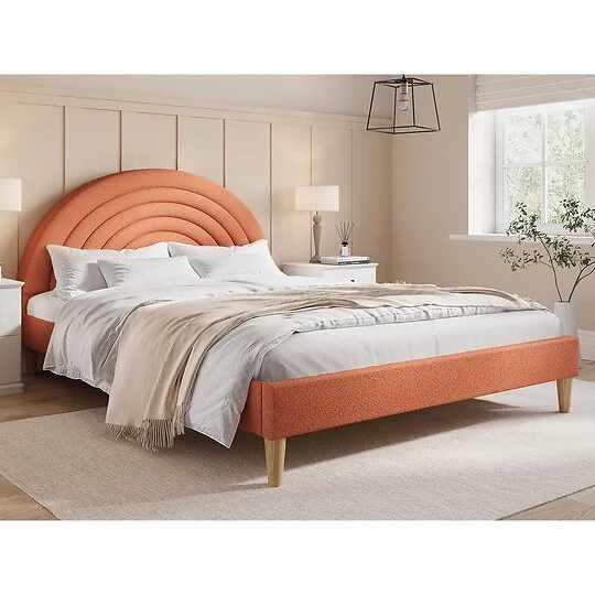 Flair Ava Boucle Double Bed Pink