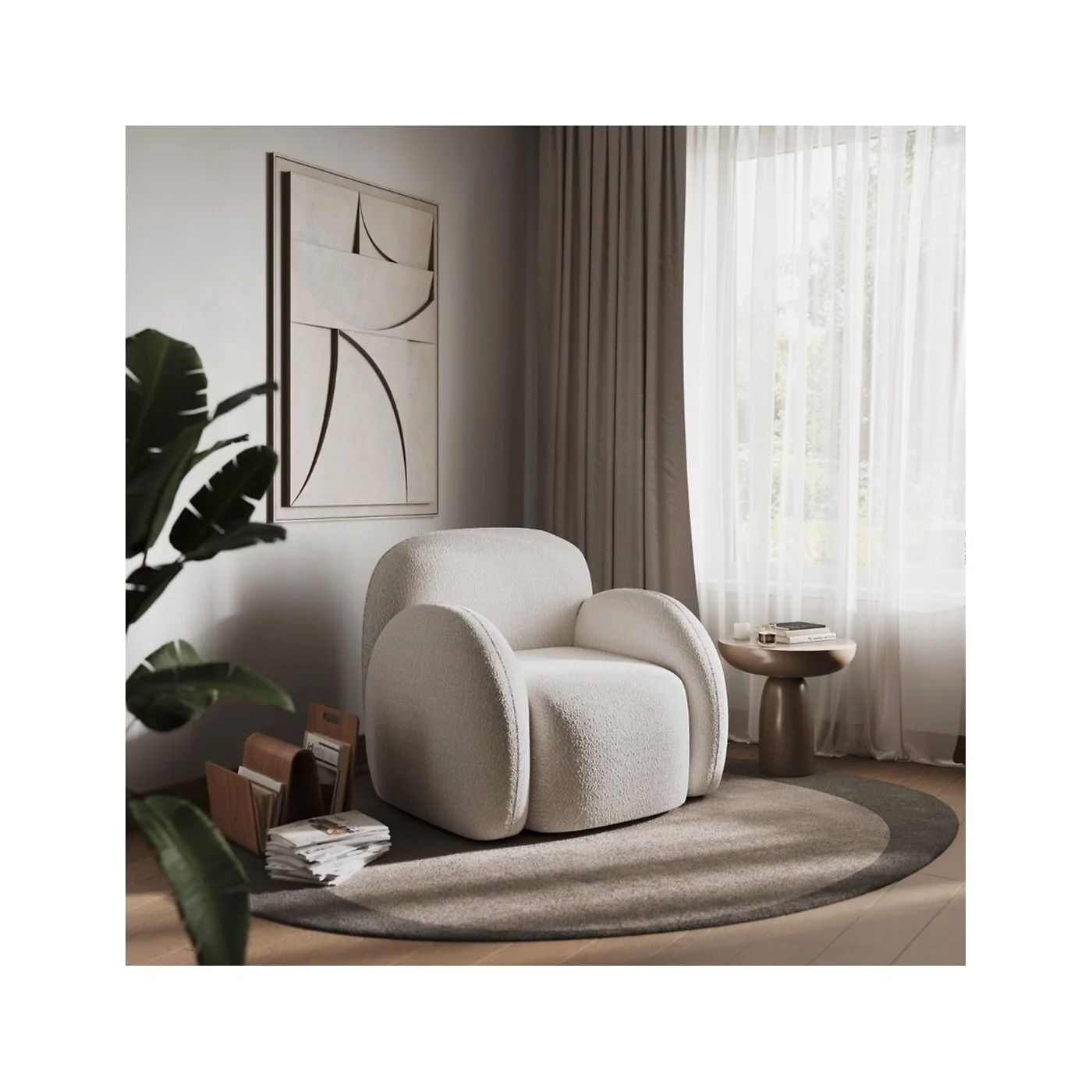 Flair Nina Boucle Teddy Accent Chair image 4