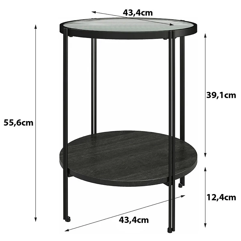 Dorel Wainwright Round End Table Black Oak view 2