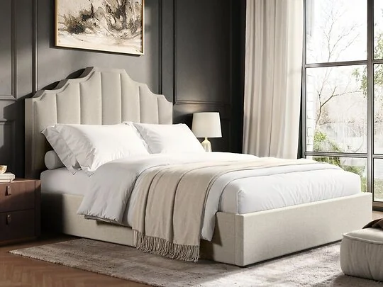 Flair Margot upholstered ottoman bed with fluted headboard