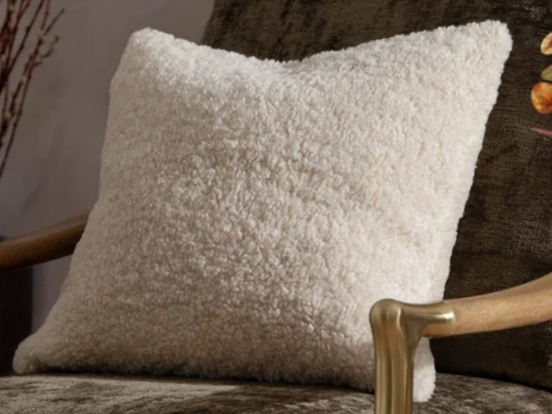 Yard Olann Faux Shearling Cushion in Natural