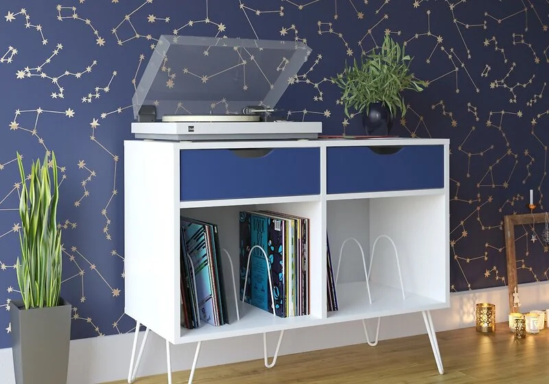 Dorel Concord Turntable Stand With Drawers