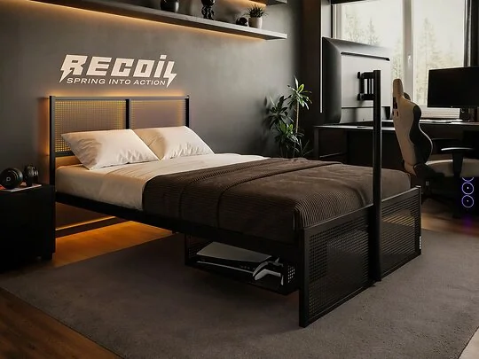 Recoil Kage black metal TV bed
