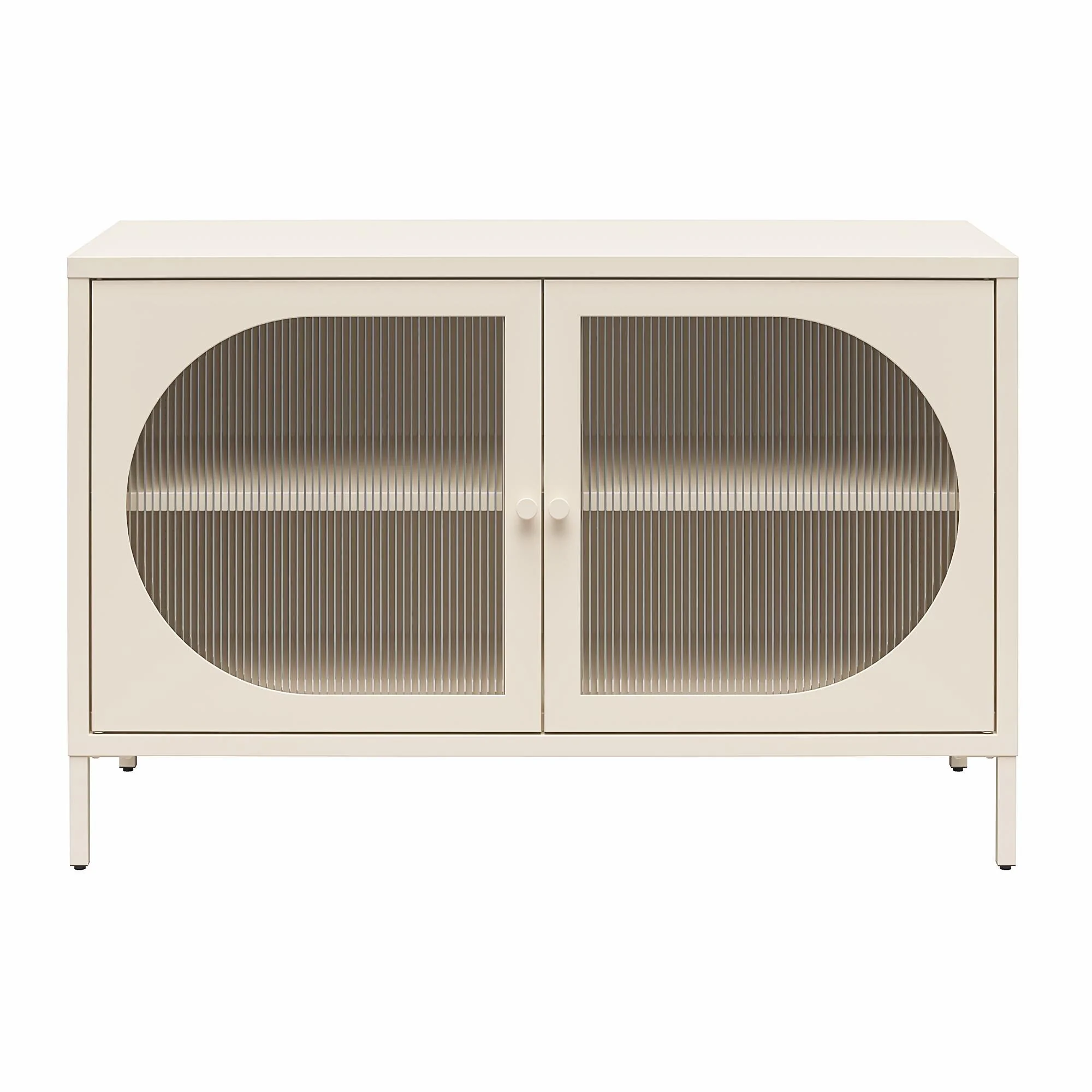 Dorel Luna W Accent Cabinet 2D FluWed Glass ParchmenW view 5