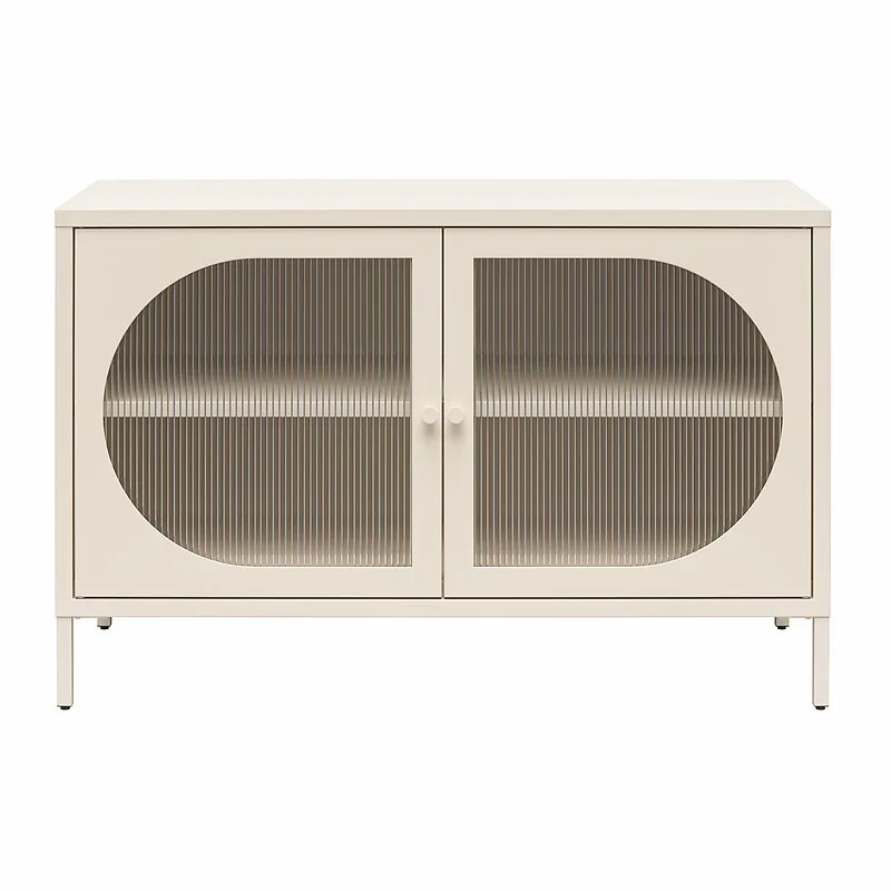 Dorel Luna W Accent Cabinet 2D FluWed Glass ParchmenW view 5