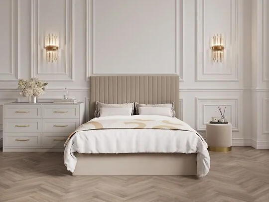 Berlin upholstered storage bed with lift up base