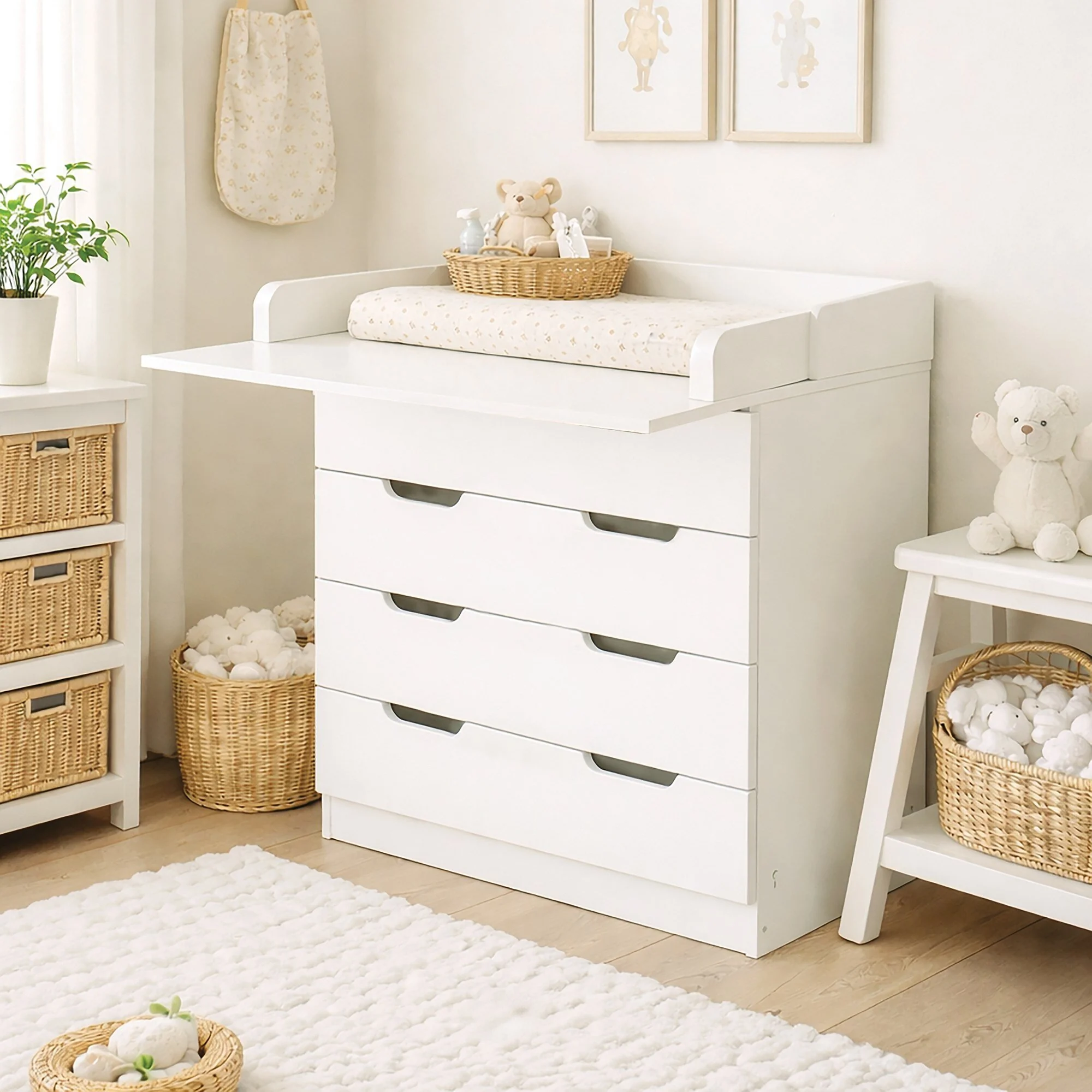 Kidsaw Kudl white 4 drawer baby changing unit