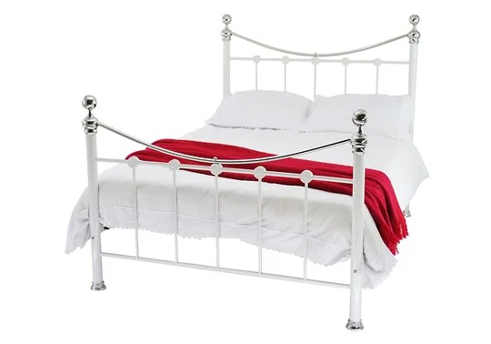 Wholesale Beds Cambridge Platform Bed Frame Metal Chrome Finials