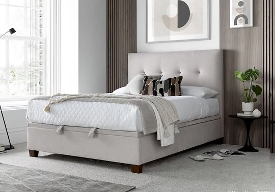 Kaydian Walkworth Fabric Ottoman Storage Bed in Maskat Clay
