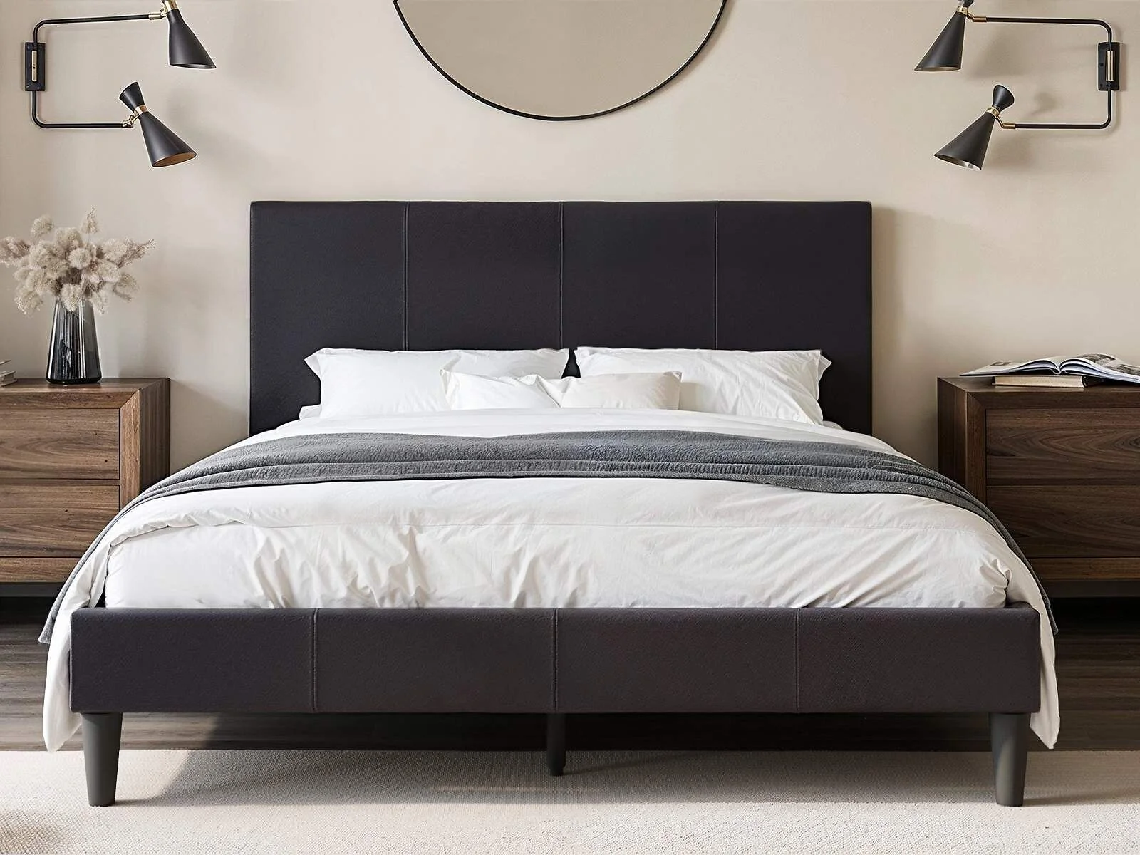 Flair Leto brown faux leather bed frame - view 3